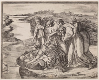 KG 00224
<br/>
Mozes wordt gevonden door de dochter van de Farao
<br/>
<em>Borgiani, Orazio (1578 - 1616)</em>